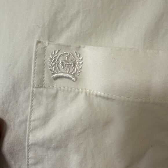 Cinch Mens White Button Down Long Sleeve Shirt XS Western Classic Fit Solid Work - Picture 3 of 15